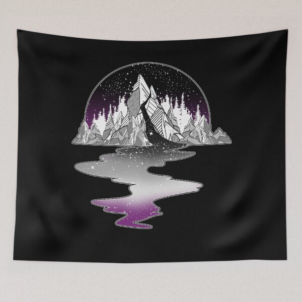 Item preview, Asexual Flag Mountain River designed and sold by Clara Hollins.