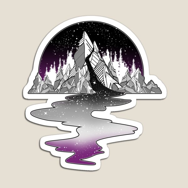 Item preview, Asexual Flag Mountain River designed and sold by Clara Hollins.