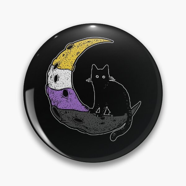 Item preview, Nonbinary Moon Cat designed and sold by Clara Hollins.
