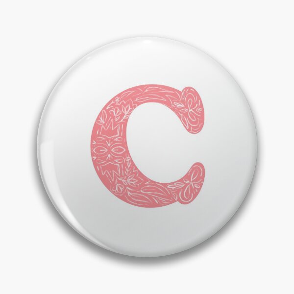 Item preview, C Initial / Monogram - Pink Floral designed and sold by MessyBestie.