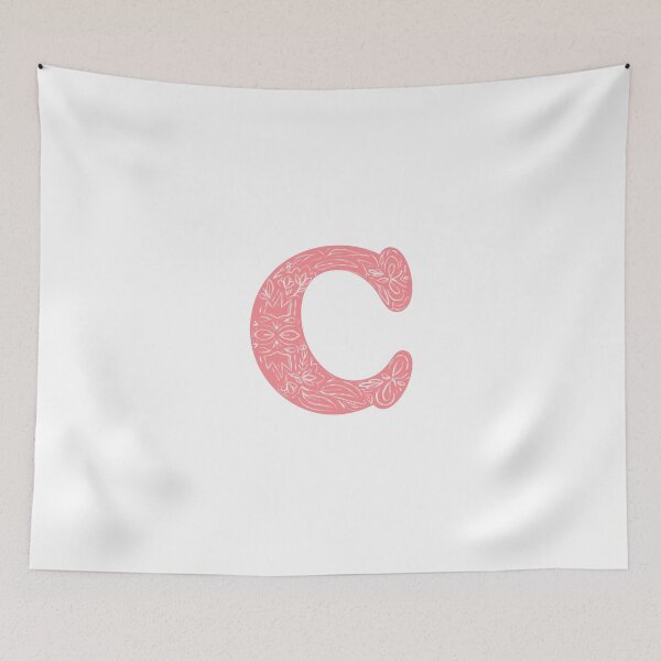 Item preview, C Initial / Monogram - Pink Floral designed and sold by MessyBestie.