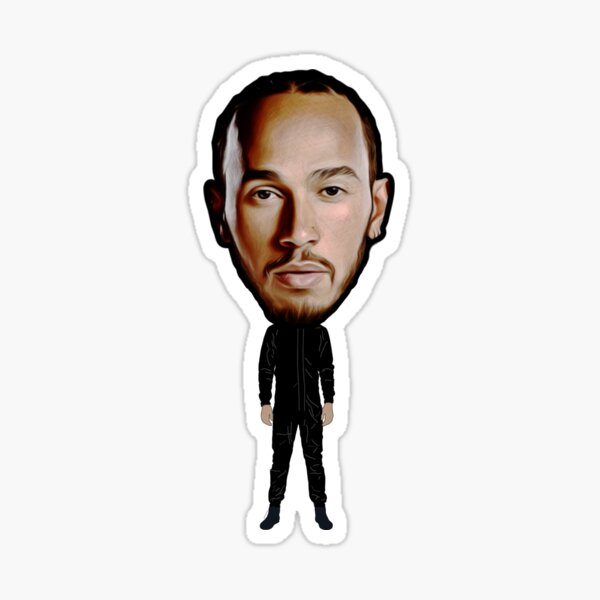 Lewis Hamilton Mini Body Cartoon Sketch F1 Formula 1 2020 Sticker
