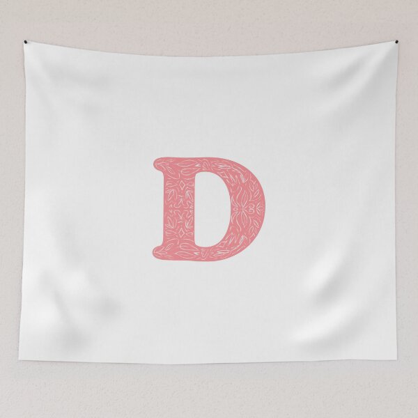 Item preview, D Initial / Monogram - Pink Floral designed and sold by MessyBestie.