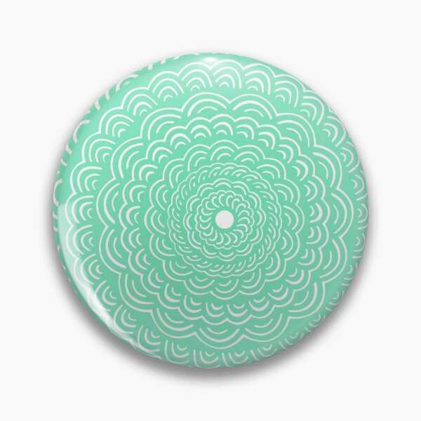 Item preview, Spiral Floral Mandala Maze Pattern Design // Bright Green Blue Seafoam Color designed and sold by AEJdesign.