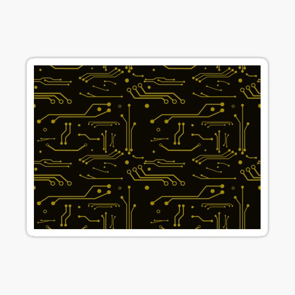 Yellow Circuits Sticker