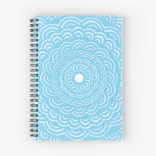 Item preview, Spiral Floral Mandala Maze Pattern Design // Bright Light Sky Blue Color designed and sold by AEJdesign.