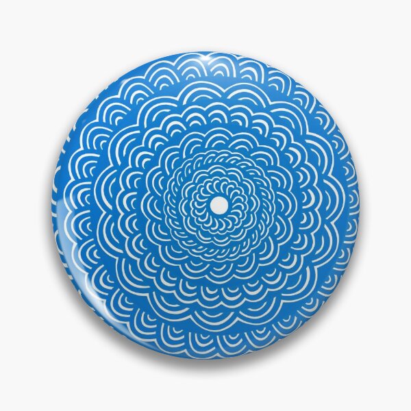 Artikelvorschau, Spiral Blumen Mandala Labyrinth Muster Design // Bright Blue Cobalt Farbe entworfen und verkauft von AEJdesign.