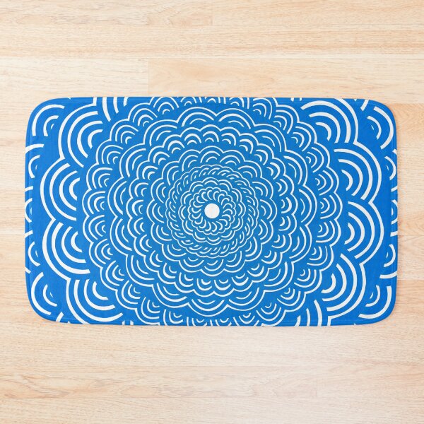 Item preview, Spiral Floral Mandala Maze Pattern Design // Bright Blue Cobalt Color designed and sold by AEJdesign.