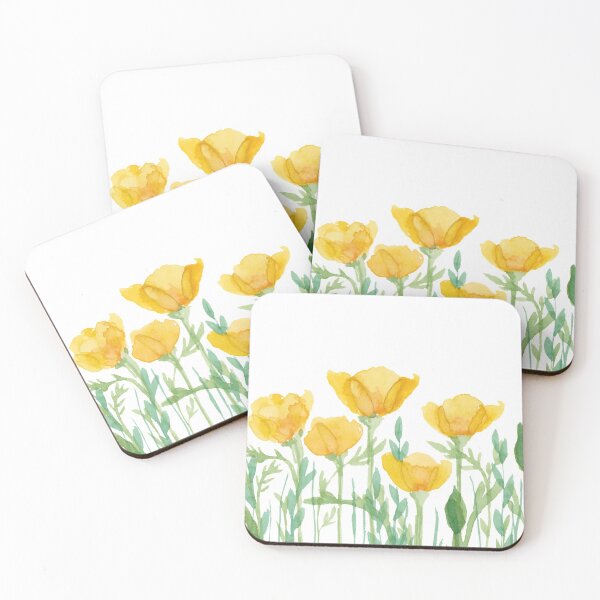 Artikelvorschau, Gelbe Butterblume Blumenaquarell Art entworfen und verkauft von Samantha Roberts.