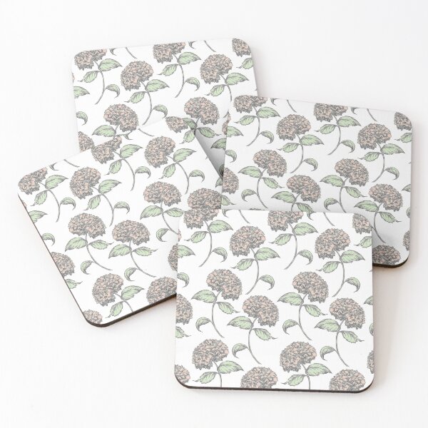 Item preview, Hydrangea Vintage Floral Pattern Green Pink designed and sold by jeff-jones.