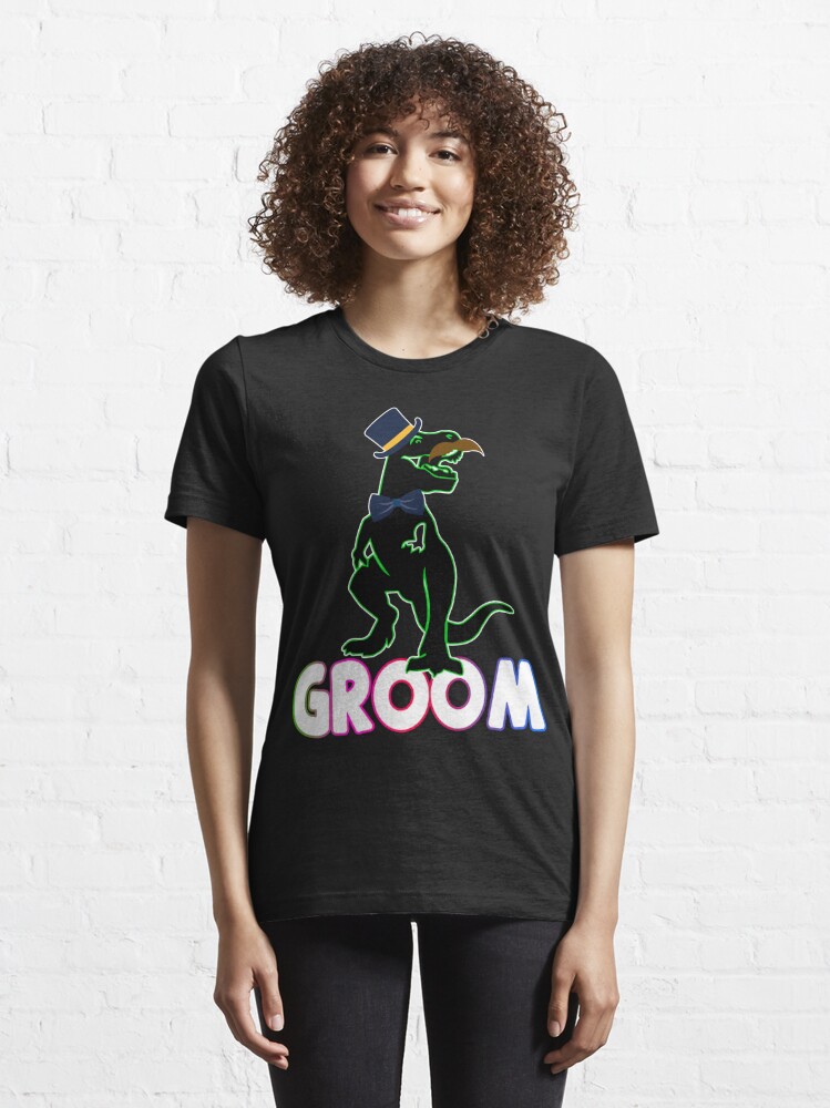 Groom Dinosaurs Love Wedding Engagement Couple Matching Essential T-Shirt