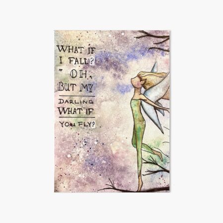 Sign Motivational Peter Pan Retro Metal Wall Art /"What if I Fall?/" Sign