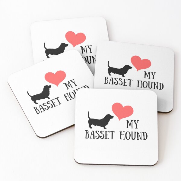 Artikelvorschau, Basset Hound | Ich liebe meinen Basset Hound | Basset Hound Besitzer Geschenk entworfen und verkauft von Presto Prints Design.