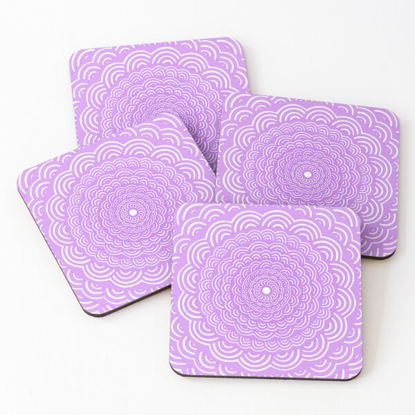 Item preview, Spiral Floral Mandala Maze Pattern Design // Bright Magenta Purple Color designed and sold by AEJdesign.