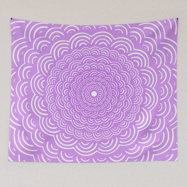 Item preview, Spiral Floral Mandala Maze Pattern Design // Bright Magenta Purple Color designed and sold by AEJdesign.