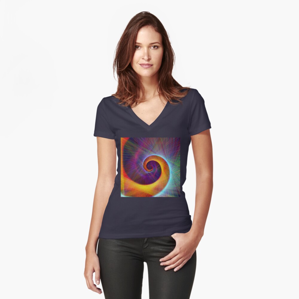Item preview, Fitted V-Neck T-Shirt designed and sold by blackhalt.