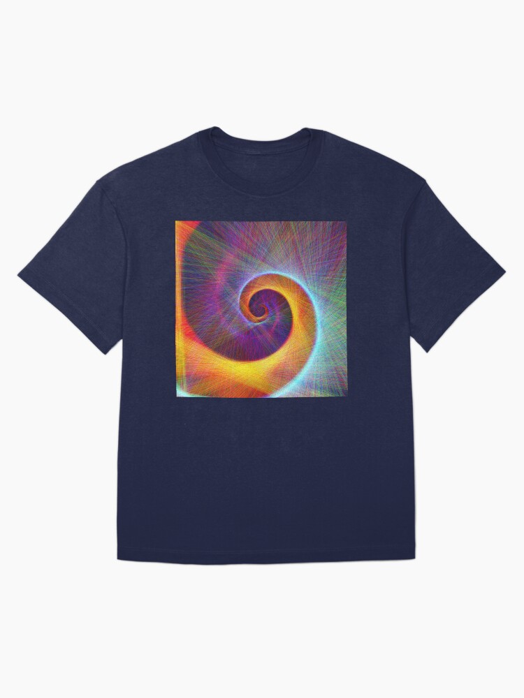 Thumbnail 3 of 7, Oversized T-Shirt, Fibonacci spiral, linify designed and sold by blackhalt.