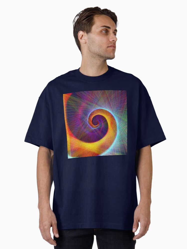 Thumbnail 1 of 7, Oversized T-Shirt, Fibonacci spiral, linify designed and sold by blackhalt.