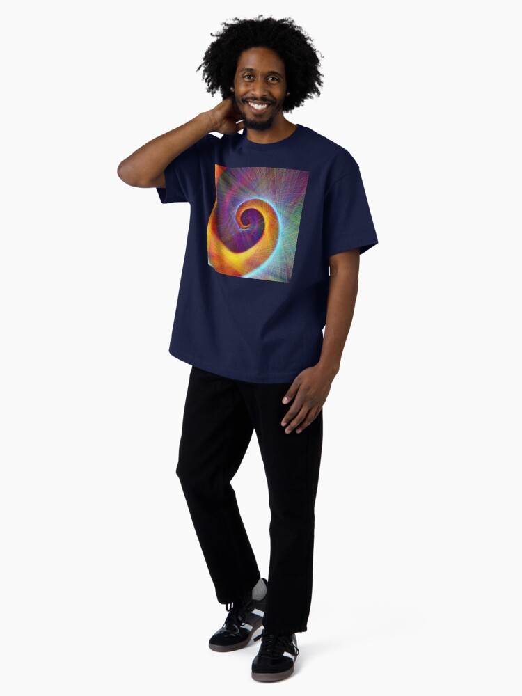 Thumbnail 4 of 7, Oversized T-Shirt, Fibonacci spiral, linify designed and sold by blackhalt.