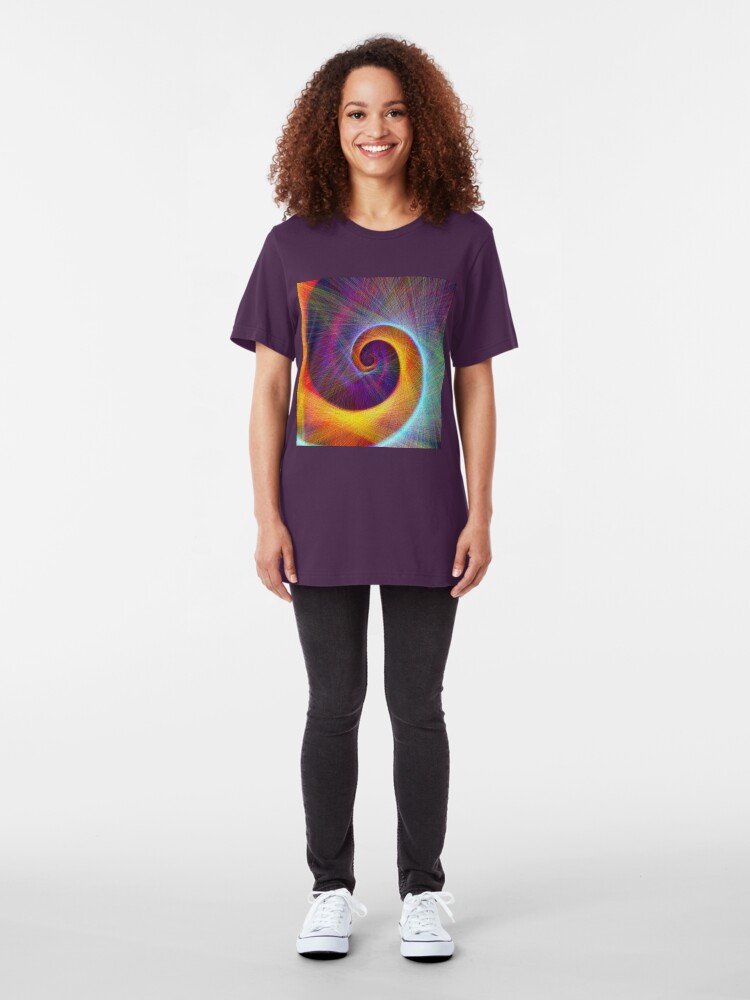 Alternate view of Fibonacci spiral, linify Slim Fit T-Shirt