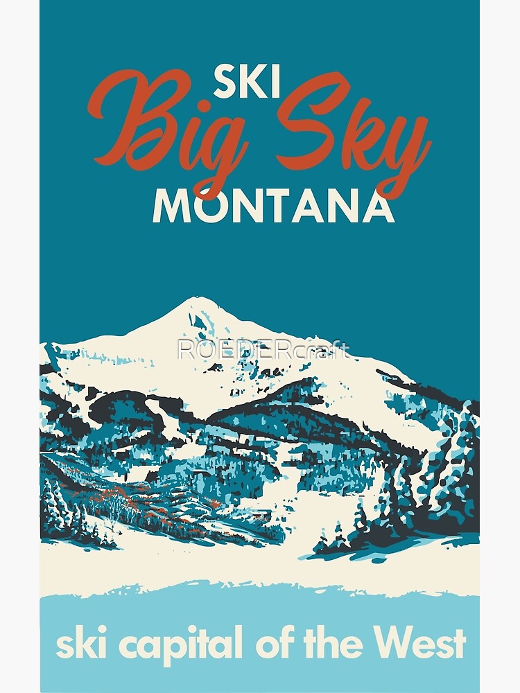 Disover Ski Big Sky Montana Vintage Ski Poster Premium Matte Vertical Poster