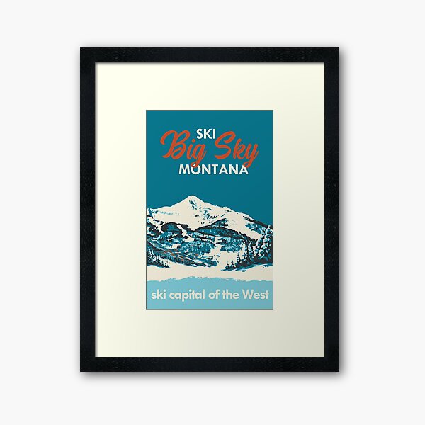 Ski Big Sky Montana Vintage Ski Poster Framed Art Print