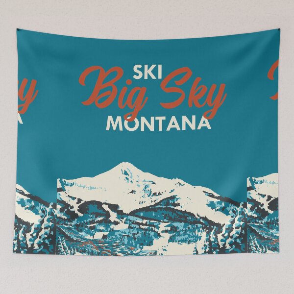 Item preview, Ski Big Sky Montana Vintage Ski Poster designed and sold by ROEDERcraft.