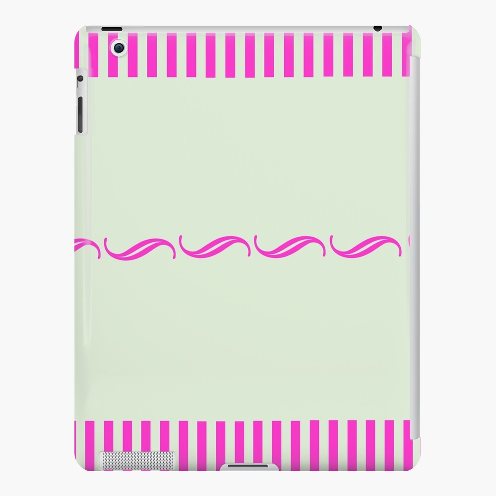 Pink Print with pale green iPad Case & Skin