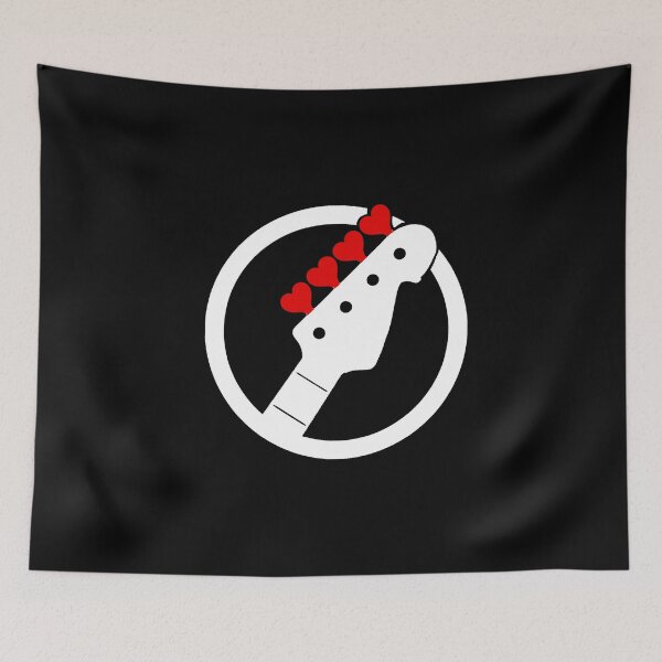 Item preview, Bass Headstock With Red Hearts designed and sold by GuitarSwitch.