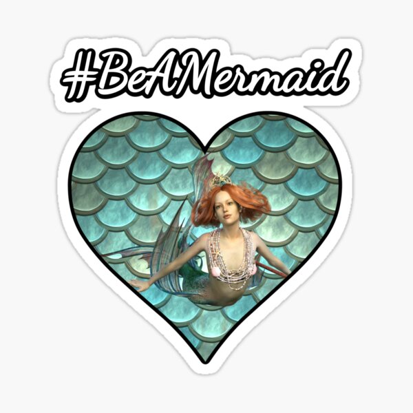 Artikel-Vorschau von # BeAMermaid Mermaid Scale Herz blaugrün und türkis, designt und verkauft von TheButtonCrew.