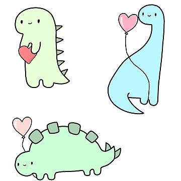 Artwork thumbnail, valentine's day dinosaur sticker pack by blar-417