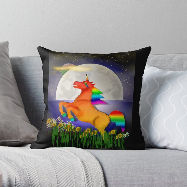 Unicorn Starry Night Throw Pillow