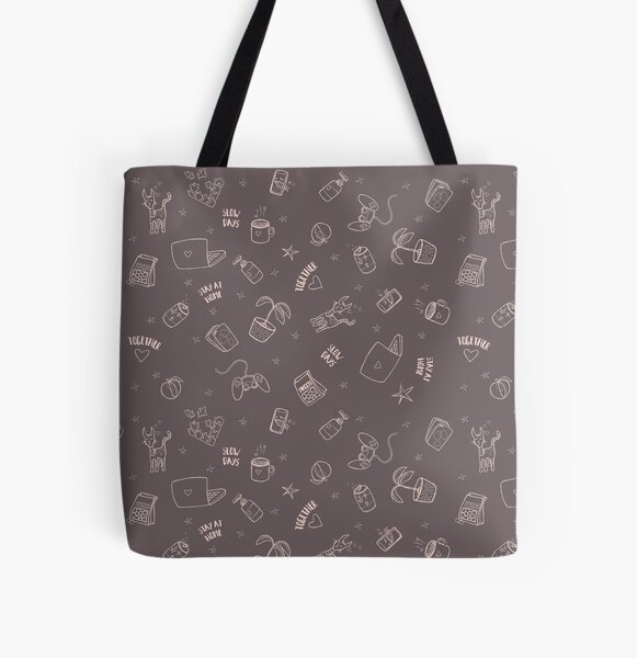 Stay at home doodles 2 (Mauve edition) Tote bag doublé