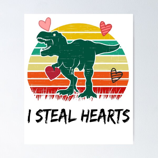 Artikelvorschau, Ich stehle Herzen T Rex Dinosaurier Valentinstag entworfen und verkauft von Tasha McGlashan.