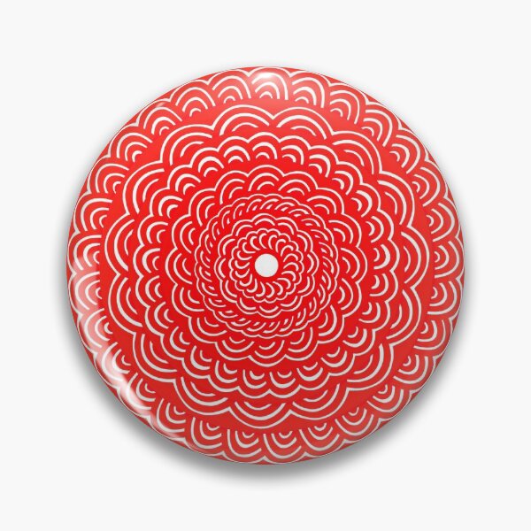 Item preview, Spiral Floral Mandala Maze Pattern Design // Bright Red Orange Color designed and sold by AEJdesign.
