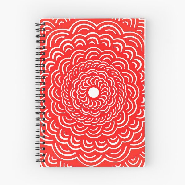 Item preview, Spiral Floral Mandala Maze Pattern Design // Bright Red Orange Color designed and sold by AEJdesign.