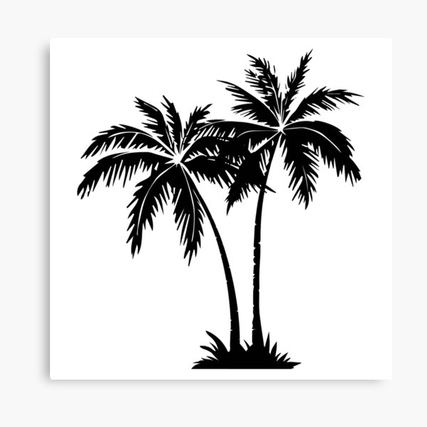 palmera hojas clipart blanco y negro