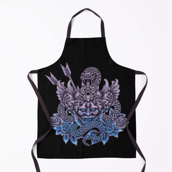 Item preview, Hannya Mask with snake and floral ornament designed and sold by Marciano Graphic.