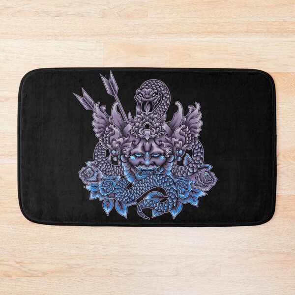 Item preview, Hannya Mask with snake and floral ornament designed and sold by Marciano Graphic.