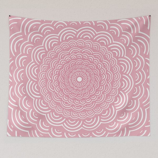 Item preview, Spiral Floral Mandala Maze Pattern Design // Soft Rose Gold Pink Color designed and sold by AEJdesign.