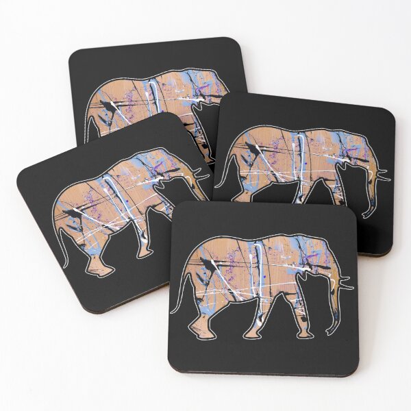 Item preview, Elephant Art - Trippy Animal Art - Wood Splatter Painting designed and sold by ChurchOfDog.