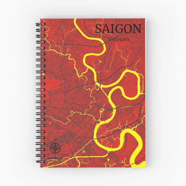Item preview, Saigon Vietnam City Map Art Red and Yellow designed and sold by localprideart.