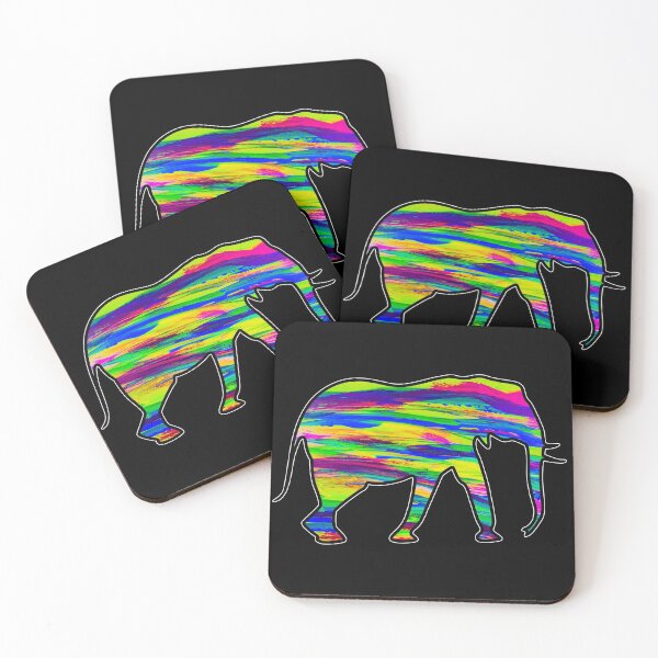 Item preview, Elephant Art - Trippy Animal Art - Abstract Rainbow Painting designed and sold by ChurchOfDog.