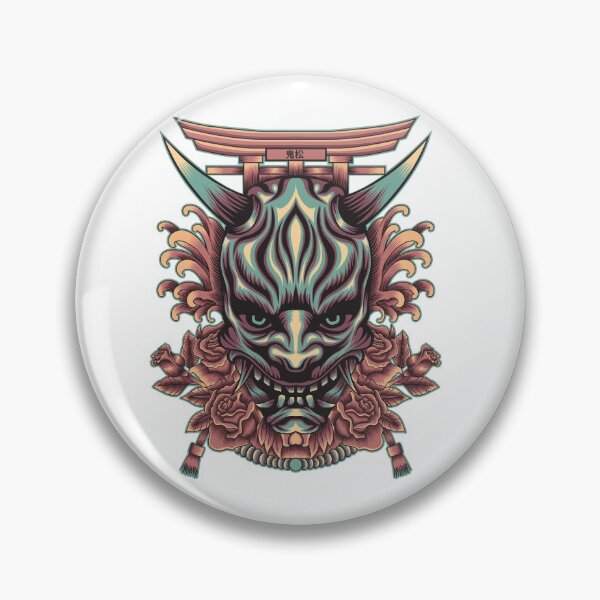 Item preview, Oni mask with japanese ornament designed and sold by Marciano Graphic.