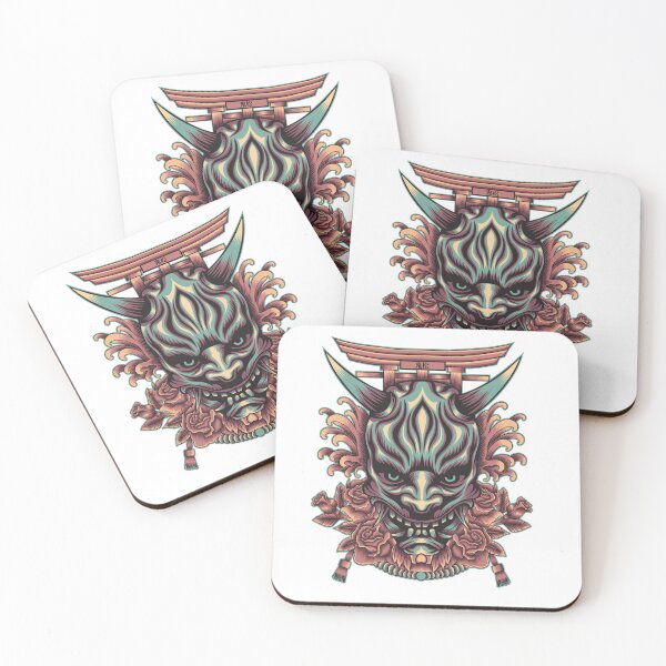 Item preview, Oni mask with japanese ornament designed and sold by Marciano Graphic.
