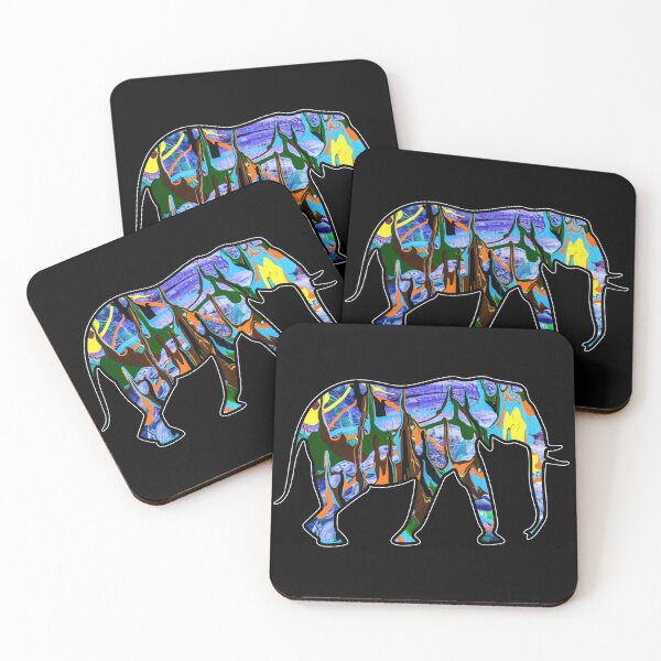 Item preview, Elephant Art - Trippy Animal Art - Abstract Drip Painting designed and sold by ChurchOfDog.