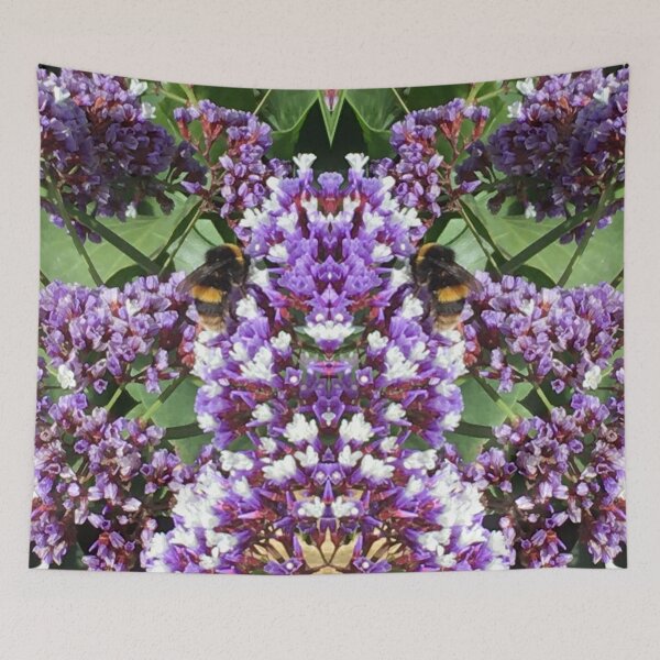 Item preview, Bee Love - Love Together in the Purple Flowers and Green Succulents, Gathering Nectar designed and sold by RoseAromas.