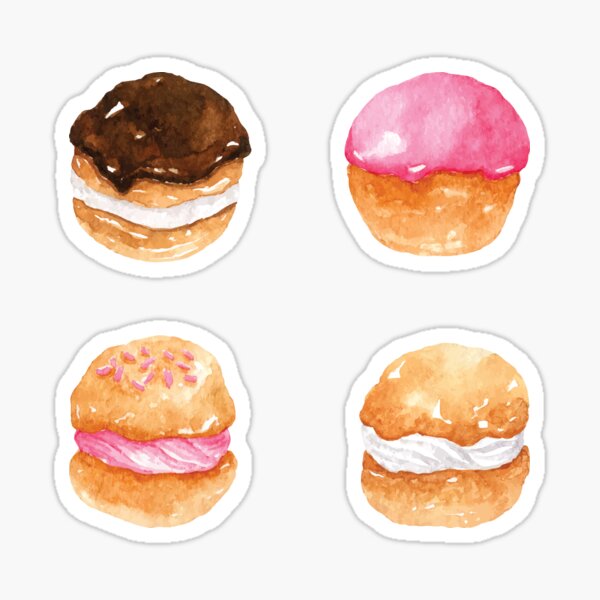 Item preview, Assorted Cream Puff Profiteroles - Chocolate, Strawberry and Vanilla designed and sold by Alicia Chee.