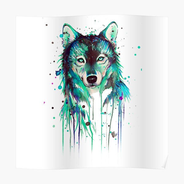 Wolf Aquarell Wolf Malerei Wolf Portrat Wolf Kunst Wolf Illustration Poster Von Romandigitalart Redbubble