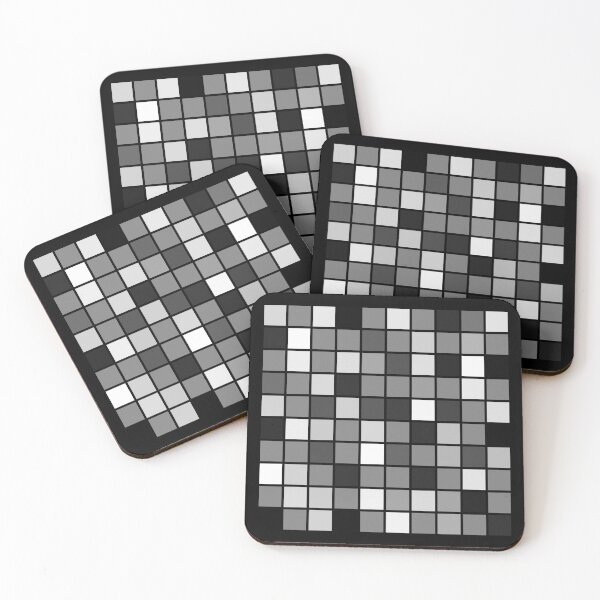 Item preview, Grayscale Tiles Back and White Squares Grid Pattern designed and sold by shahramroj.